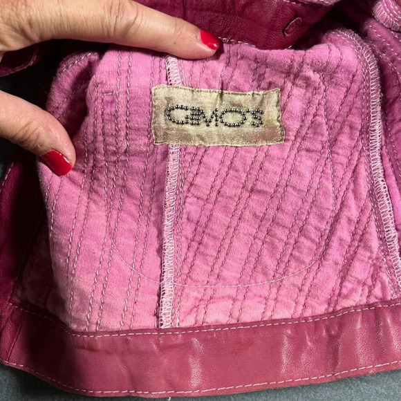 GIMOS Leather & Mesh Jacket Shirt RED RARE Vintage M Goodfellows Casino - Picture 2 of 9